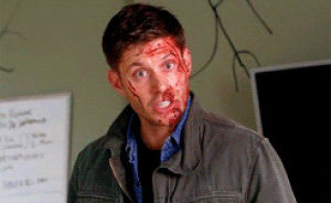 jensen ackles,dean winchester,what,confused,blood,serious,tv show supernatural