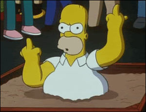 fuck you,middle finger,homer simpson,homero simpson,futbol,middle fingers,go fuck yourself,homer