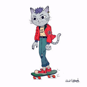 animation,art,cat,cool,artist,animal,skate