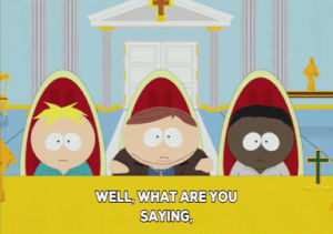 angry,eric cartman,mad,butters stotch,worried,church,token black