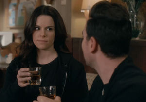 cheers,cbc,scotch,whiskey,whisky,schittscreek,canadian,budd,funny,comedy,humour,toast,schitts creek,stevie,emily hampshire,drink up