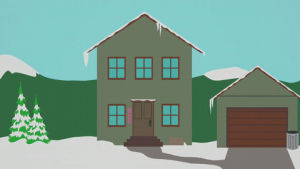 snow,house,mountain,plain dark green house