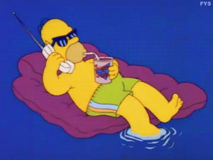 whatsapp,relaxing,simpsons,homer simpson,fathers day,happy fathers day,homer,pool,cartoon,water,swag,drink,phone,chill,chat,shades,hustle,tv dads,hustler,hustlin,hustling,tv dad,cartoons comics