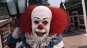 tim curry,stephen king,pennywise the dancing clown,pennywise the clown,horror,creepy,pennywise