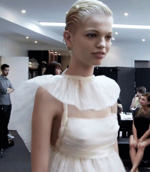 model,smiling,celebrities,fashion,pretty,chanel,daphne groeneveld,white dress,daphne,blonde with short hair