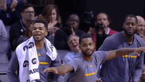 reaction,happy,sports,basketball,nba,celebrate,memphis grizzlies,grizzlies,troy daniels