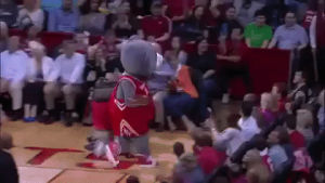 mascot,basketball,nba,ouch,bloopers,houston rockets,clutch,abuse,in the face