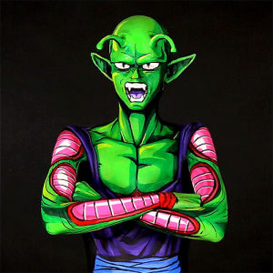 piccolo,fangirling,bodypaint,illusion,sfw