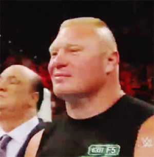 brock lesnar,wwe,raw,look how is he less scary when hes smiling,what is this black magic
