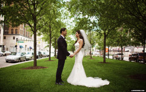 kiss,bride and groom,wedding,cinemagraph,tree,detroit,line of trees