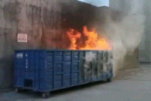 dumpster fire,garbage fire,garbage,fire,dumpster,trash fire