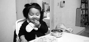 child,asian,girl,eating