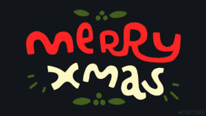 christmas,merry christmas,xmas,typography,merry xmas,artists on tumblr,red,green,lettering,cindy suen,happy holidays to you all,video love from me