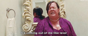 bridesmaids,diarrhea,melissa mccarthy,funny movie,movie,poop,bathroom,pouring out of me like lava