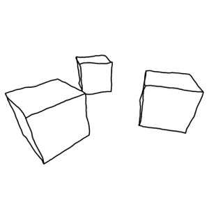 black and white,illustration,3d,rotate,cubes,patakk