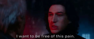 kylo ren,adam driver,i want to be free of this pain,movie,star wars,episode 7,the force awakens,episode vii,star wars the force awakens