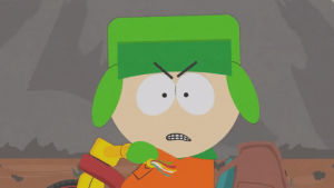 scowling,angry,kyle broflovski,moving,staring,riding