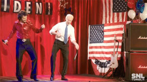 joe biden,television,snl,jason sudeikis,smothers self in cotton candy while watching amateur dog show from bouncy castle,throws all night biden bash