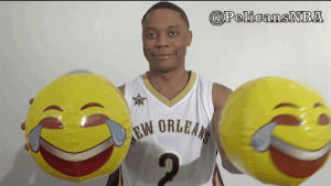 basketball,nba,laugh,emoji,new orleans,new orleans pelicans,pelicansnba,tim frazier,strong life