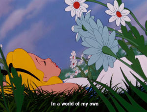 alice in wonderland,chilling,flowers,in a world of my own