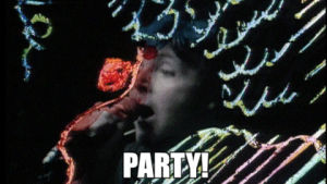 disco,party,80s,trippy,birthday,psychedelic,pop,singing,celebrate,paul mccartney,colours,microphone,excitement,bright,illustrated,the 80s,paulmccartney,flowers in the dirt,bright lights,music notes,partyparty