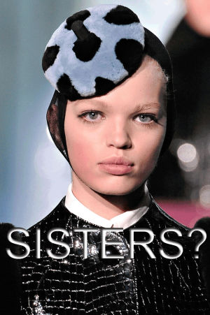 sisters,hailey clauson,fashion,twins,fashgif,marc jacobs,daphne groeneveld