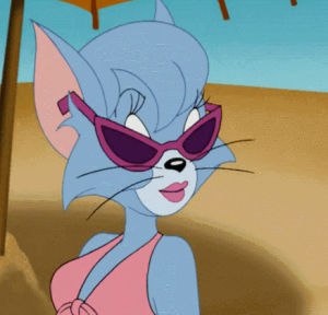 cartoon network,tom and jerry,reaction,interested,flirting,scope,scoping,pretty,sunglasses,do want,swipe right
