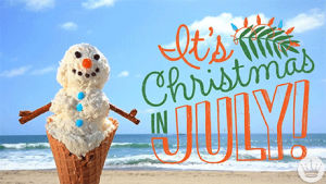 cone,ice cream,christmas in july,beach,funny,summer,silly,snowman,hallmark,hallmark ecards,hallmarkecards