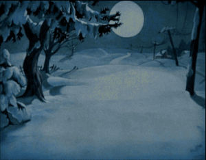 moon,footprints,disney,mickey mouse,lonesome ghosts,halloween,snow,1930s,gameraboy,1937