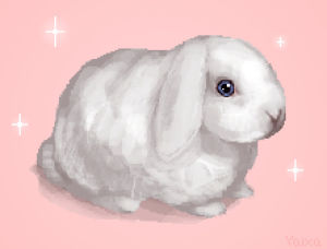 pink,pixel art,rabbit,bunny,my art,might make a transparent ver later,had to resize it cause tumblrs dumb,feel free to remove the caption