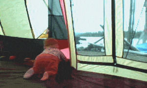 tent,funny,dog,lol,fail,baby,ouch,afv