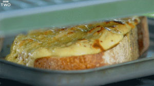 cheese,melt,kitchen,food,bbc,cooking,baking,toast,bbc2,bbc two,bbc 2,bbctwo,nadiya hussain,melting cheese,cheese on toast,molten cheese