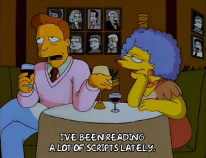 season 7,talking,episode 19,dating,dinner,selma bouvier,7x19,interested,troy mcclure,caring,attraction