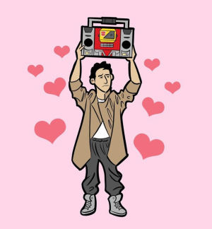 john cusack,illustration,say anything,autobot,transformers,80s,drawing,valentines day,soundwave,blaster,decipticons