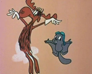 flying,rocky and bullwinkle,vintage,cartoon