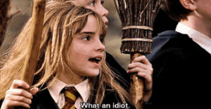 what an idiot,hermione granger,harry potter,idiot,hermione