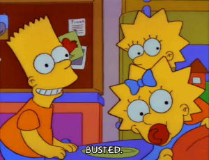 season 3,happy,bart simpson,lisa simpson,episode 8,excited,maggie simpson,3x08,busted,sliderhes