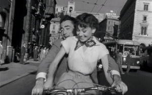 vespa,old hollywood,roman holiday,classic movies,audrey hepburn,rome,gregory peck,classic movie stars