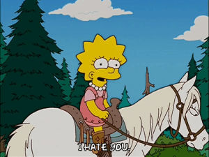 lisa simpson,episode 13,season 14,horse,lady,riding,outdoors,unhappy,14x13,hating