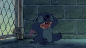 stitch,lilo and stitch,disney,ouch,ugh,upset,pain,ow,headache,in pain