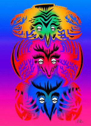 colors,trippy,psychedelic,totem,artists on tumblr,rainbow,colour,miron