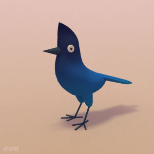bird,c4d,jay,blue bird,animation,cute,jump,character,graphic,cinema 4d,hop,birdie,dlgnce,stuart wade,blue jay,a day unlike any other
