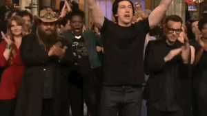 saturday night live,snl,excited,yay,clapping,clap,cheer,woo,adam driver,yass