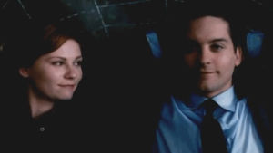 kirsten dunst,mary jane watson,spiderman,tobey maguire,happy,couple,peter parker