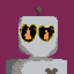 love,fire,robot,pixel art,flirting,heart eyes,octobit,dan mangan