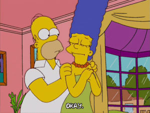 homer simpson,marge simpson,episode 4,scared,season 17,concerned,17x04,comforting