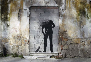 motion graffiti,artists on tumblr,loop,human,wall,alcrego,street art,kanno filth,a l crego,stencil,dust,walls,broom,fiti,pejac