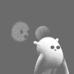 ori toor,art,animation,black and white,loop,character,surreal,texture