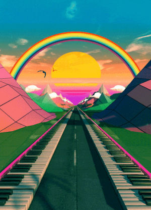 music,rainbow,colorful,cool,road,journey,rainbow road