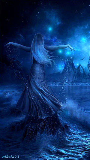 fantasy,dark,magic,nature,goddess,water,magical,moonlight,mystical,starseed,fantasy art,sea